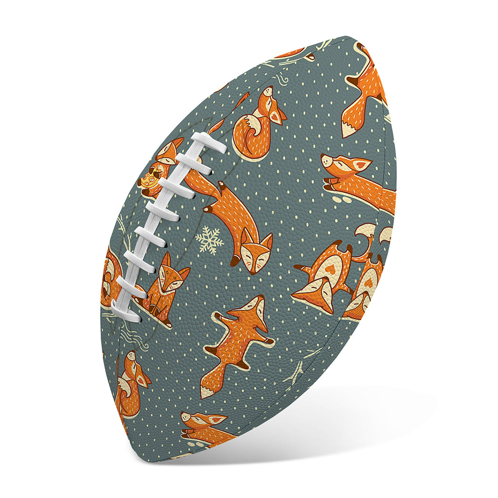 Christmas Fox Pattern Print Rugby Ball