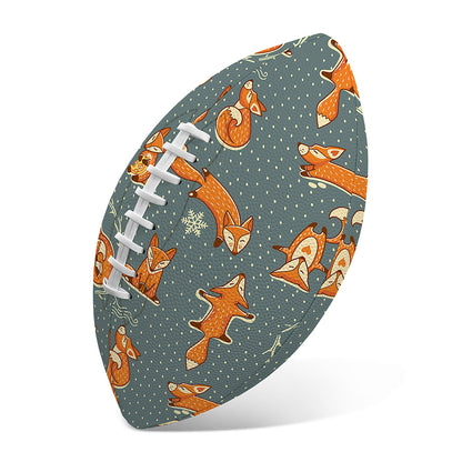 Christmas Fox Pattern Print Rugby Ball