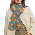 Christmas Fox Pattern Print Scarf