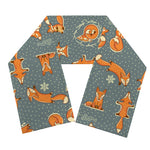 Christmas Fox Pattern Print Scarf