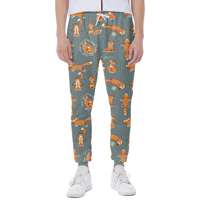 Christmas Fox Pattern Print Scuba Joggers