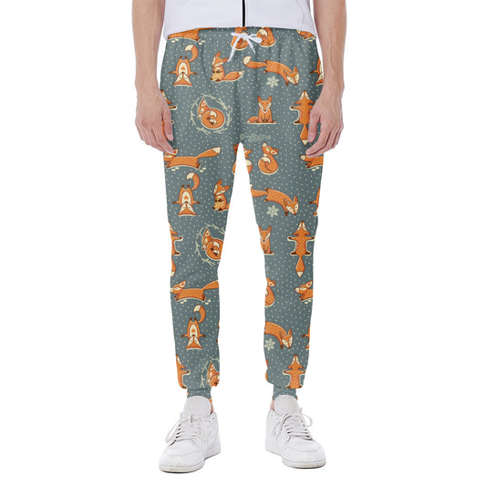 Christmas Fox Pattern Print Scuba Joggers
