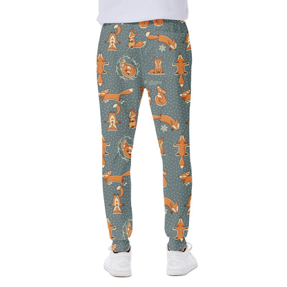 Christmas Fox Pattern Print Scuba Joggers