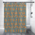 Christmas Fox Pattern Print Shower Curtain