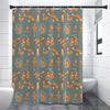 Christmas Fox Pattern Print Shower Curtain