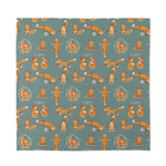 Christmas Fox Pattern Print Silk Bandana