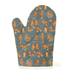 Christmas Fox Pattern Print Single Oven Mitt