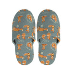 Christmas Fox Pattern Print Slippers