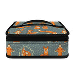 Christmas Fox Pattern Print Small Lunch Bag