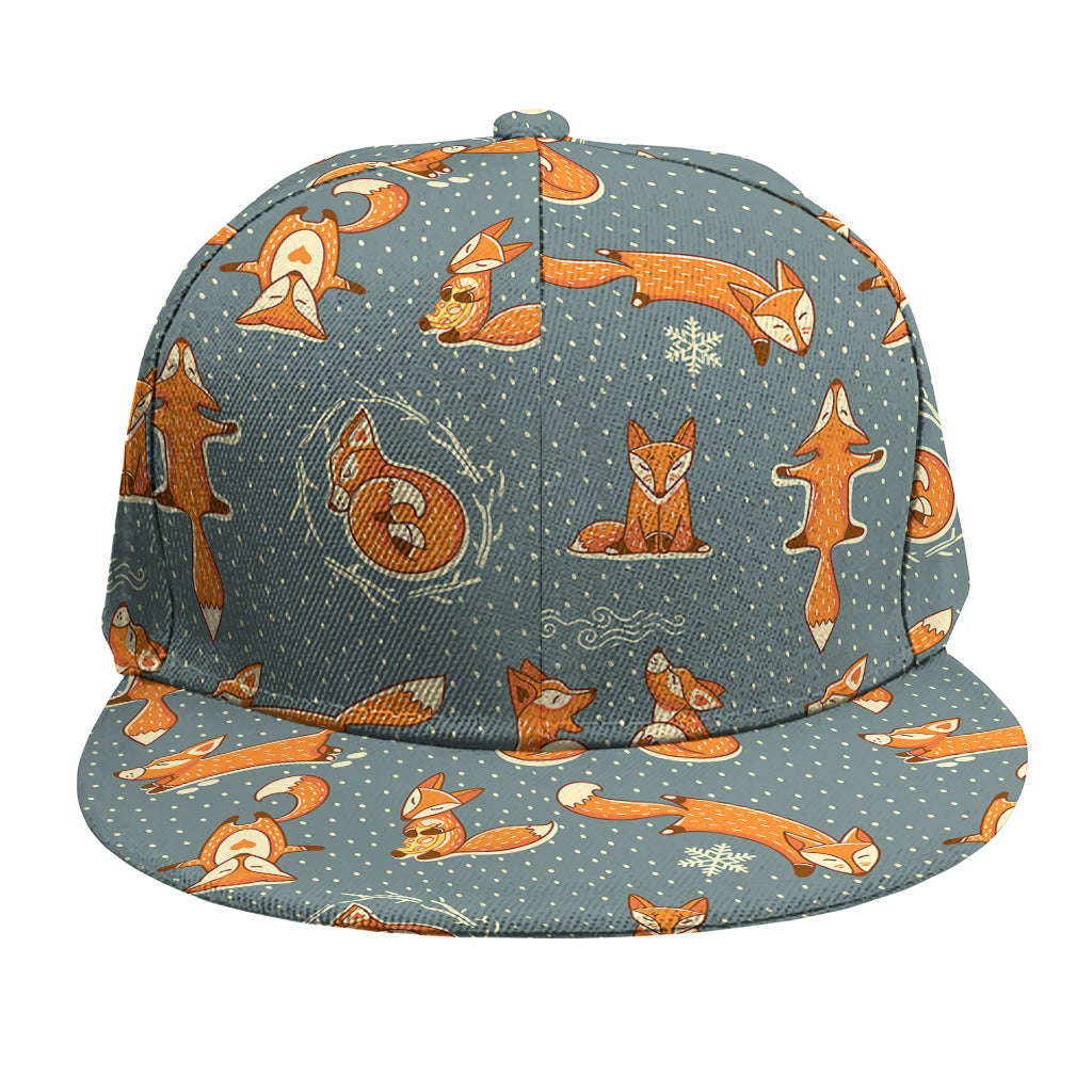 Christmas Fox Pattern Print Snapback Cap