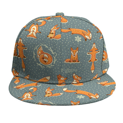 Christmas Fox Pattern Print Snapback Cap