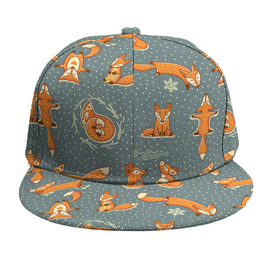 Christmas Fox Pattern Print Snapback Cap