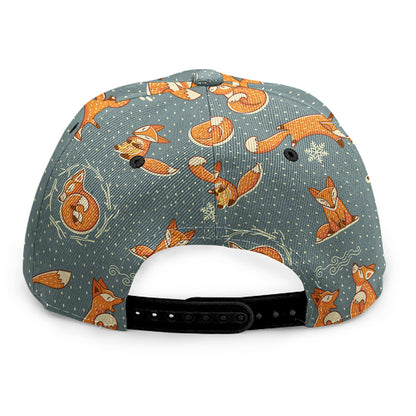 Christmas Fox Pattern Print Snapback Cap