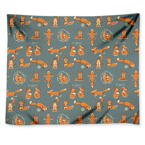 Christmas Fox Pattern Print Tapestry