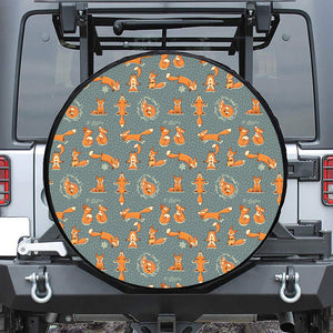 Christmas Fox Pattern Print Tire Cover