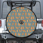 Christmas Fox Pattern Print Tire Cover With Camera Hole