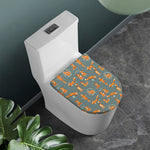 Christmas Fox Pattern Print Toilet Lid Cover