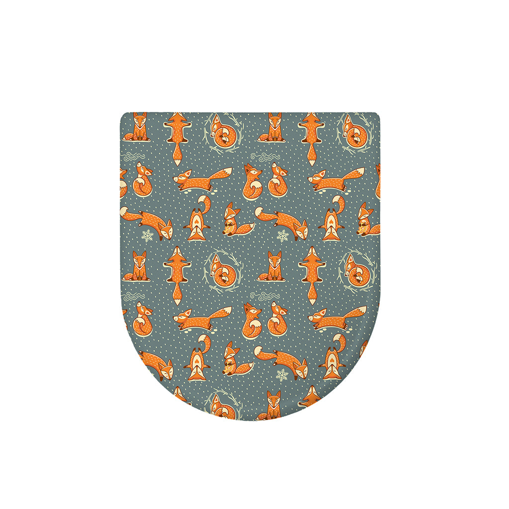 Christmas Fox Pattern Print Toilet Lid Cover