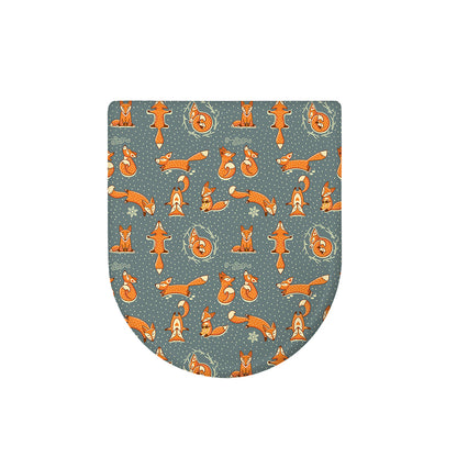 Christmas Fox Pattern Print Toilet Lid Cover