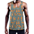 Christmas Fox Pattern Print Men's Workout Tank Top