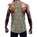 Christmas Fox Pattern Print Training Tank Top