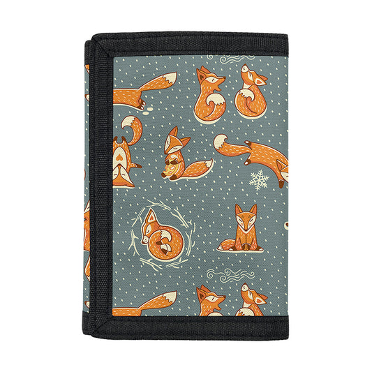 Christmas Fox Pattern Print Trifold Wallet