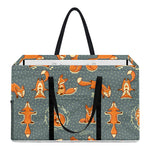 Christmas Fox Pattern Print Utility Tote Bag