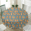 Christmas Fox Pattern Print Waterproof Round Tablecloth