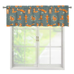 Christmas Fox Pattern Print Window Valance