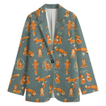 Christmas Fox Pattern Print Women's Blazer