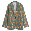 Christmas Fox Pattern Print Women's Blazer