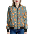Christmas Fox Pattern Print Women's Bomber Jacket