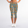 Christmas Fox Pattern Print Women's Capri Leggings