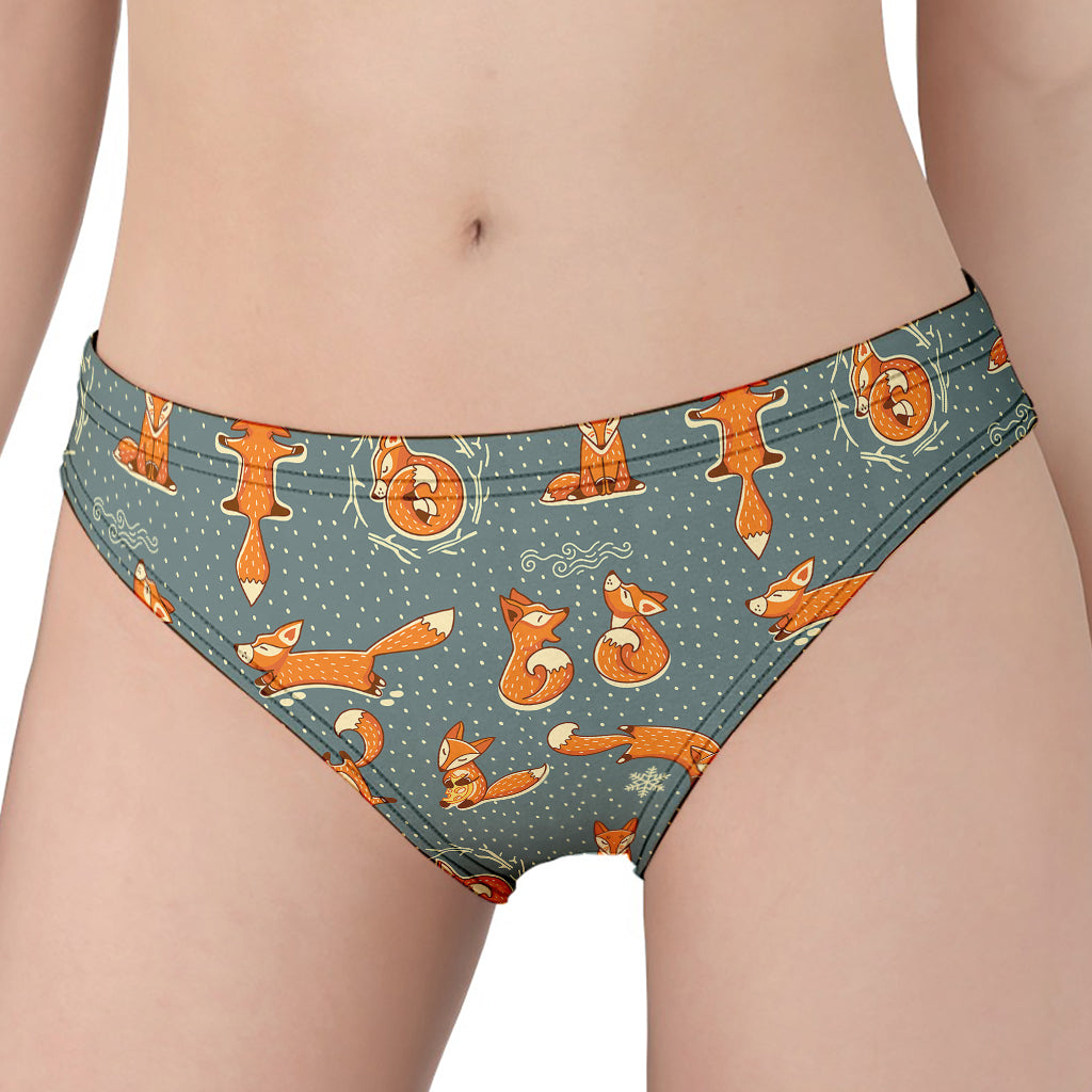 Christmas Fox Pattern Print Women's Panties