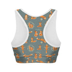 Christmas Fox Pattern Print Women's Sports Bra
