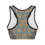 Christmas Fox Pattern Print Women's Sports Bra