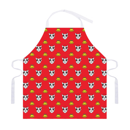 Christmas French Bulldog Santa Print Adjustable Apron