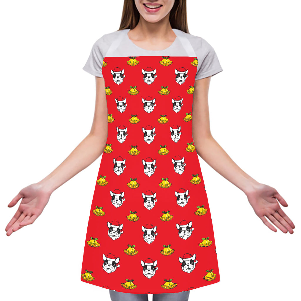 Christmas French Bulldog Santa Print Adjustable Apron