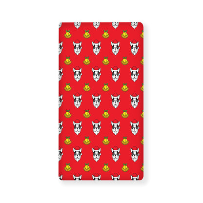 Christmas French Bulldog Santa Print Baby Crib Sheet