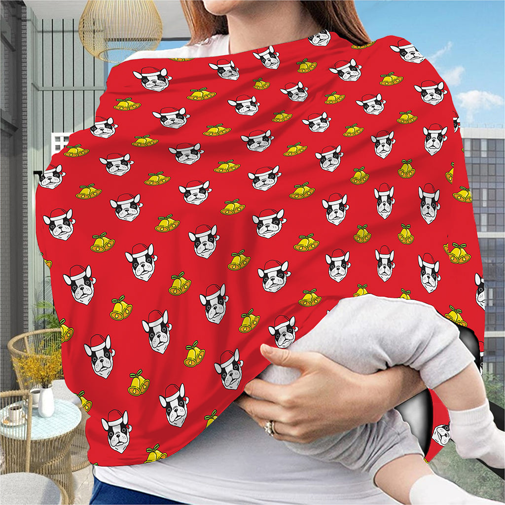 Christmas French Bulldog Santa Print Baby Seat Cover
