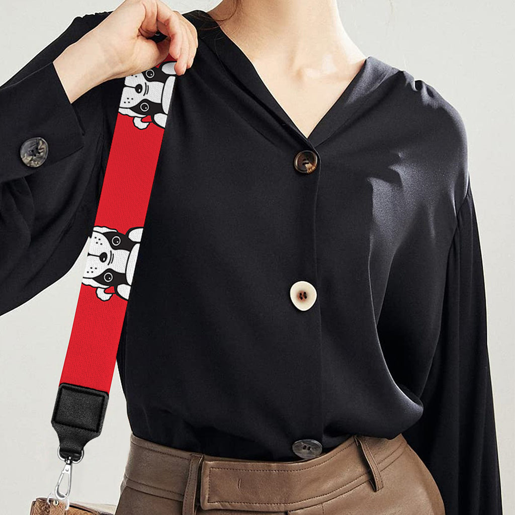 Christmas French Bulldog Santa Print Bag Strap
