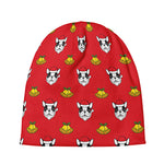 Christmas French Bulldog Santa Print Beanie