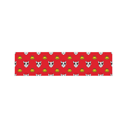 Christmas French Bulldog Santa Print Bed Runner