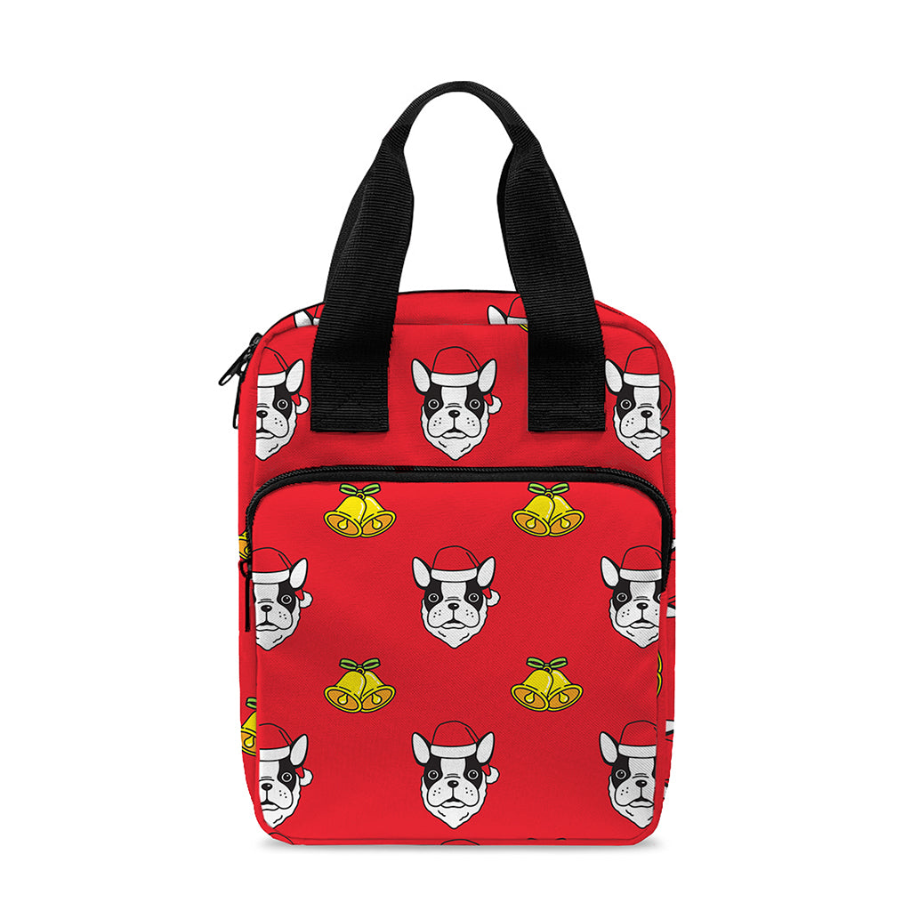 Christmas French Bulldog Santa Print Bible Tote Bag