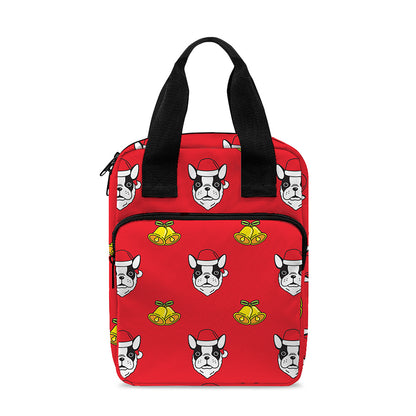 Christmas French Bulldog Santa Print Bible Tote Bag