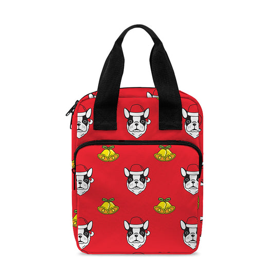 Christmas French Bulldog Santa Print Bible Tote Bag