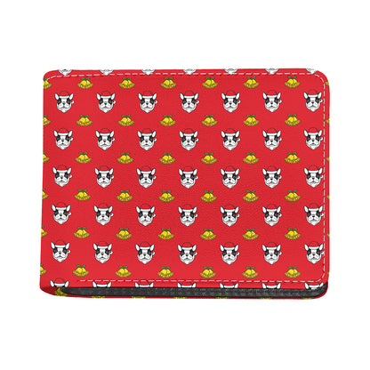Christmas French Bulldog Santa Print Bifold Wallet