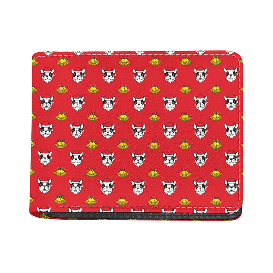 Christmas French Bulldog Santa Print Bifold Wallet