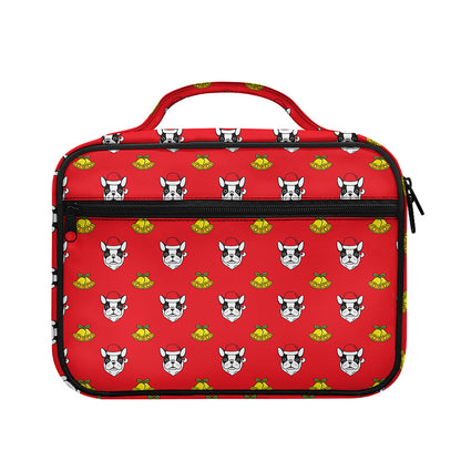 Christmas French Bulldog Santa Print Briefcase Bible Bag