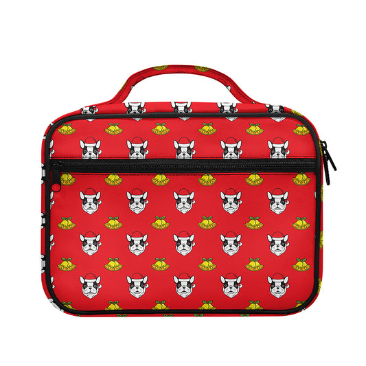 Christmas French Bulldog Santa Print Briefcase Bible Bag